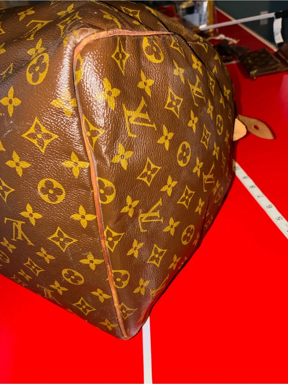 Louis Vuitton Brown Monogram Canvas Duffel Keepall 60 with dusty